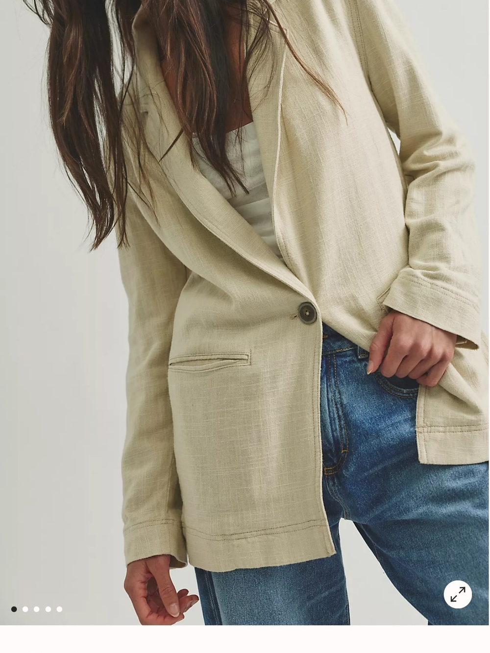 We The Free Beckett Single-Button Linen Boyfriend Blazer
